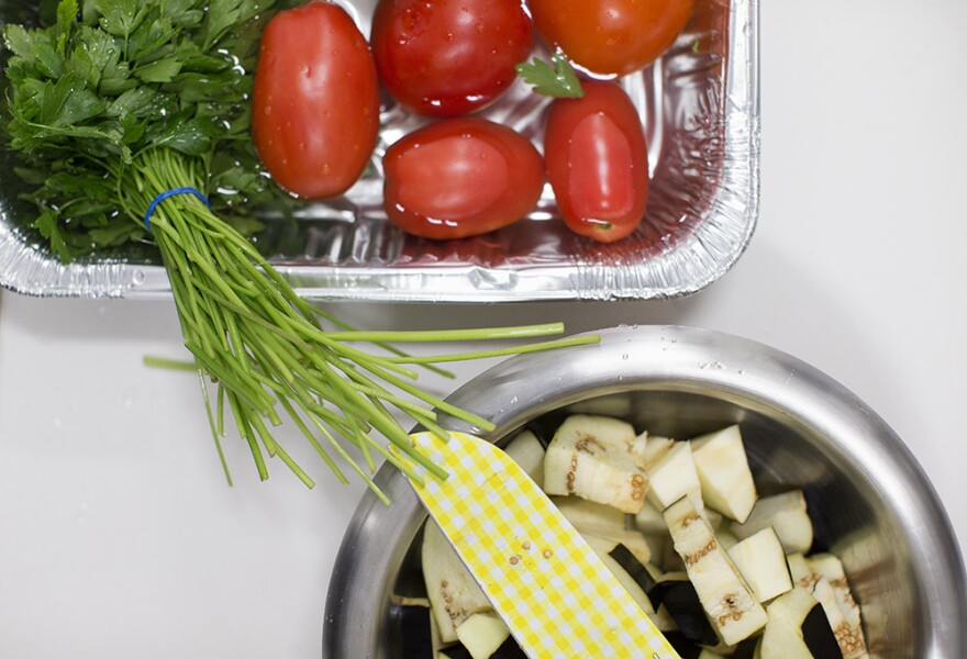 Some of the vegetables used by Delicious by Shereen during a Mediterranean and Middle Eastern cooking demonstration of at the Forsyth County Library, on Saturday, July 21, 2018, in Winston-Salem, N.C.