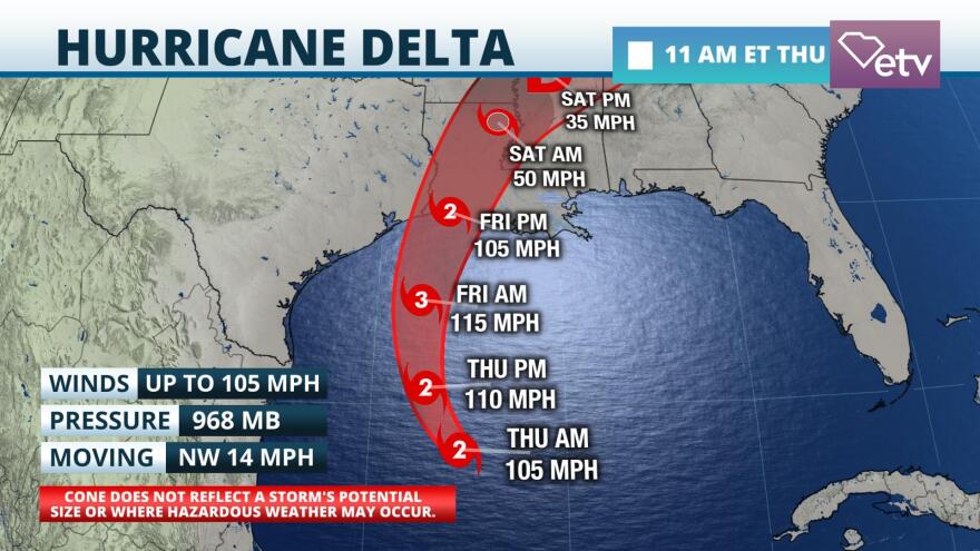 Hurricane Delta Cone