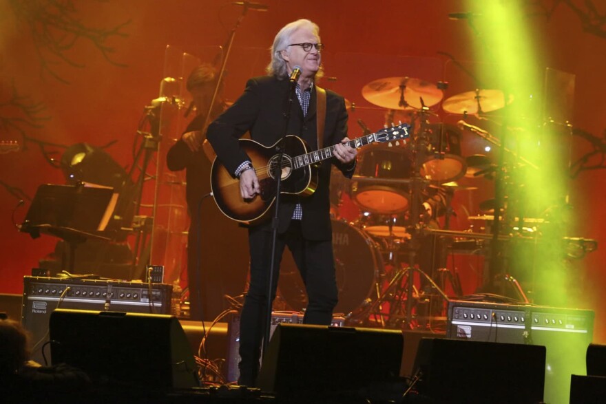 Artist Ricky Skaggs performs at "1 Night. 1 Place. 1 Time.: A Heroes and Friends Tribute to Randy Travis" at Bridgestone Arena on Wednesday, February 8, 2017 in Nashville, Tenn. (Laura Roberts/AP