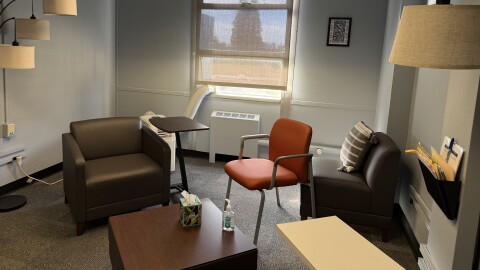 A therapy room for patients to be seen by student clinicians at the Oregon State University Psychology Training Clinic, March 23, 2026.
