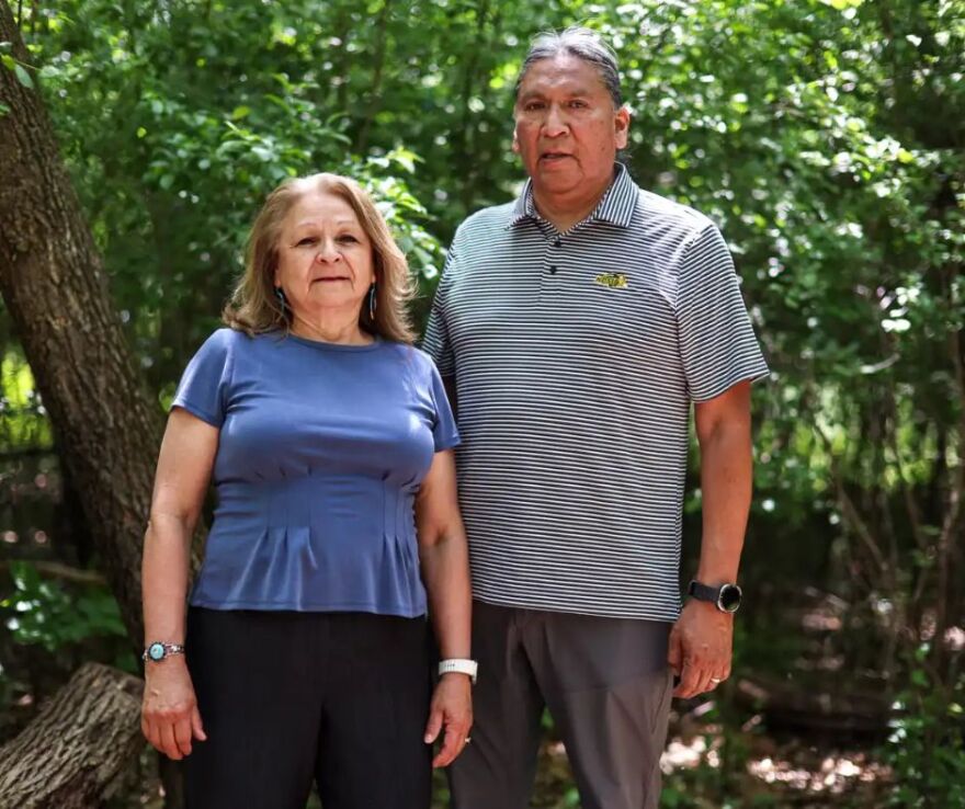 Mel and Madonna Yawakie pose for a portrait in Brooklyn Park, Minn. | MPR News