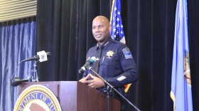 Tulsa Police Chief Wendell Franklin speaks in 2022.