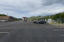 Tesla charging stations on Main Street in Gorham, August 2026.