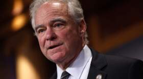  U.S. Sen. Tim Kaine (D-Va.) speaks at a press conference at the U.S. Capitol on April 02, 2025 in Washington, D.C. (Kevin Dietsch/Getty Images)