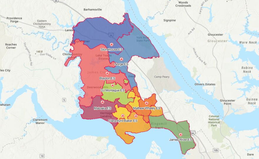 WJCC's current school zone maps.