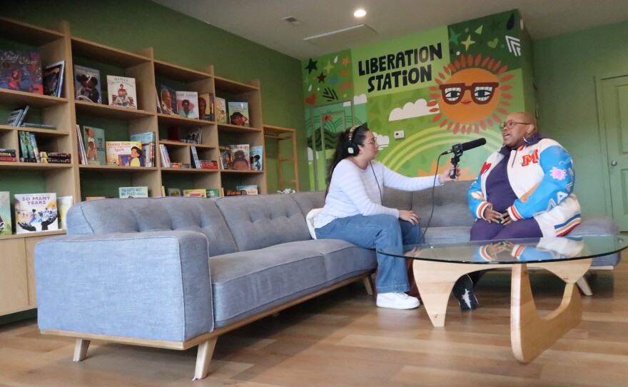 WUNC reporter Celeste Gracia interviews Victoria Scott-Miller on January 6, 2026 inside the newly re-opened bookstore.