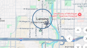 A screenshot from a search for Lansing in the Michigan Sex Offender Registry, which is maintained by the Michigan State Police.