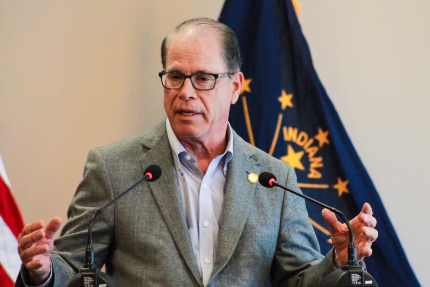 Gov. Mike Braun addressed a bill revision that would give him full control over IU's Board of Trustees at a celebration of his first 100 days in office on April 30, 2025.