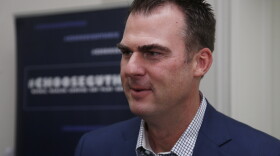 Kevin Stitt, candidate for the Republican nomination for Oklahoma Governor, speaks in Guthrie, Okla., Wednesday, Jan. 10, 2018. 