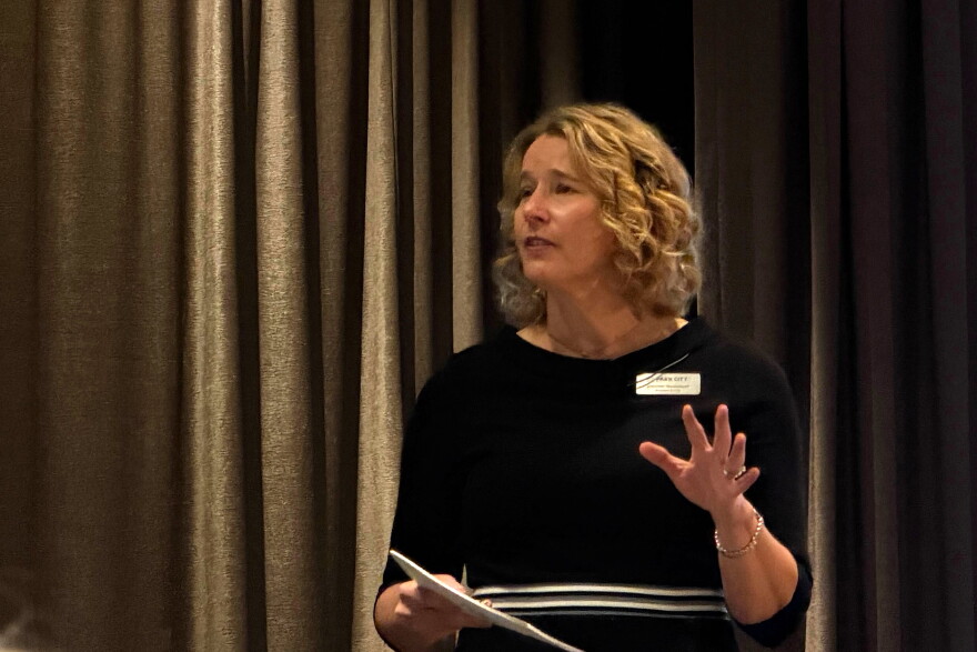 Park City Chamber of Commerce and Visitors Bureau President and CEO Jennifer Wesselhof speaks at the chamber's annual meeting Sept. 3, 2026.