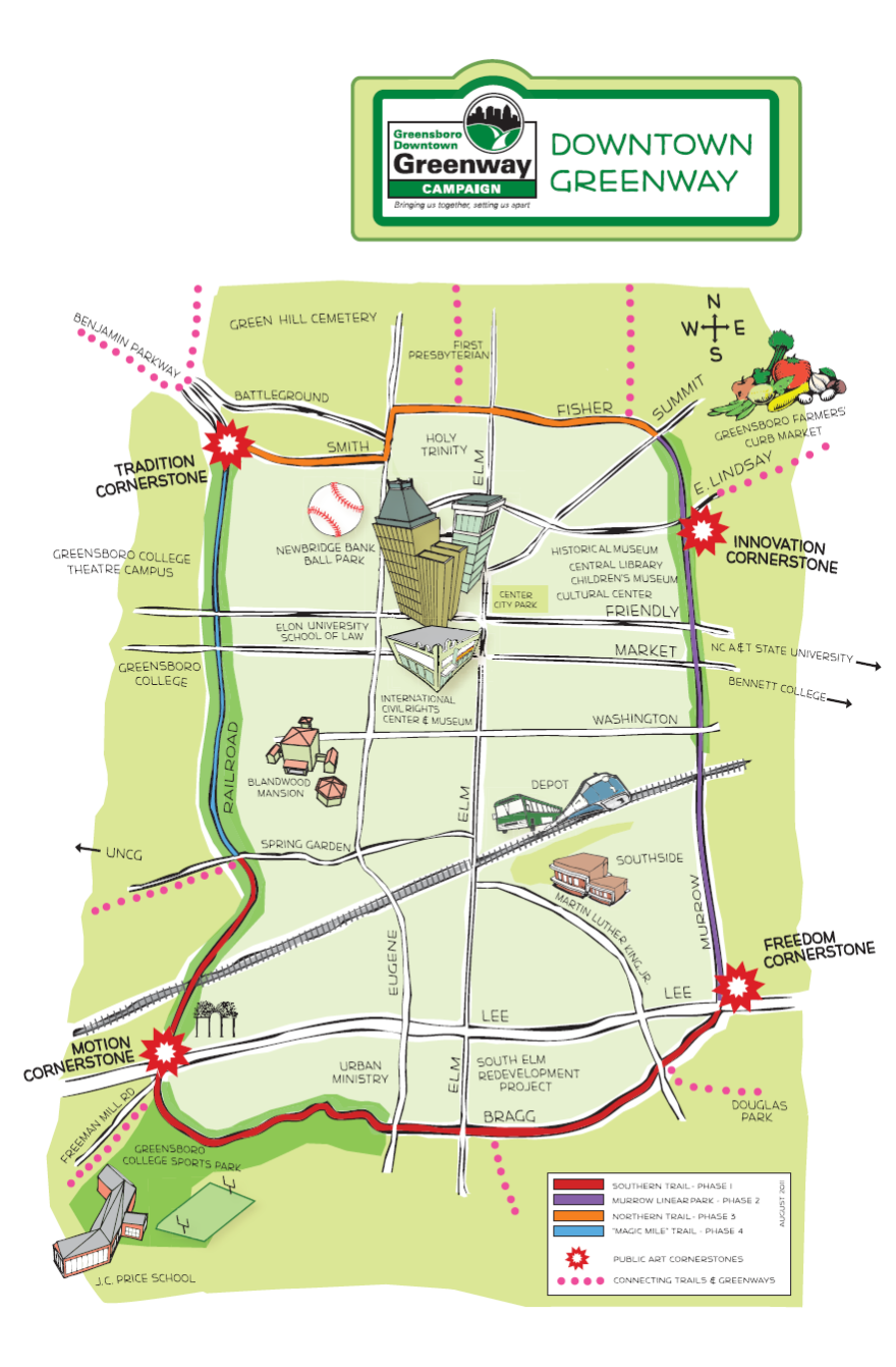 Map of the Downtown Greenway