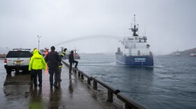 At his send-off, Unalaska Public Safety and Fire Department personnel, Alaska State and Wildlife Troopers, and a few local officials gathered to celebrate.