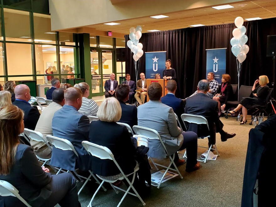 The announcement of the Indiana Uplands 21st Century Talent Region on Monday. (Courtesy of the office of Career Connections and Talent)
