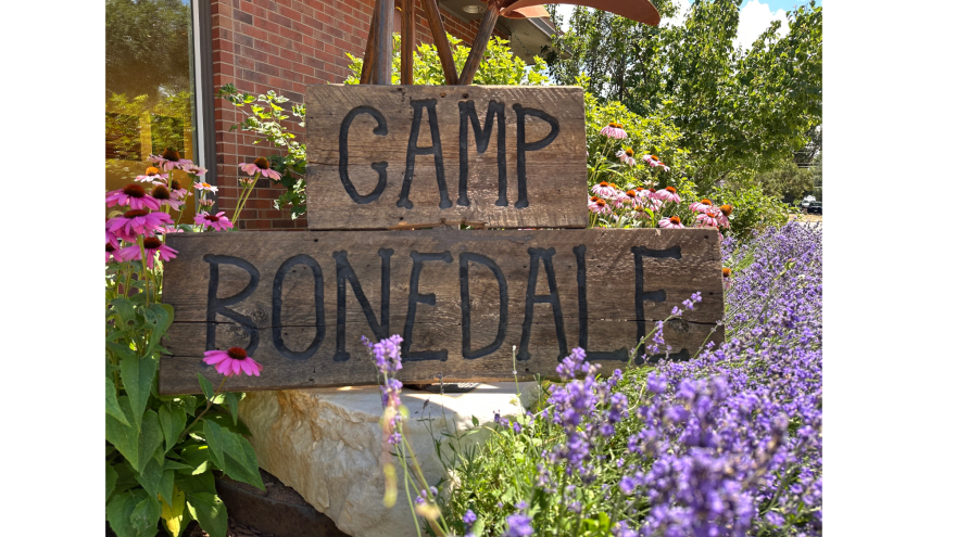 The original “Camp Bondale” sign pictured outside of Carbondale Arts.