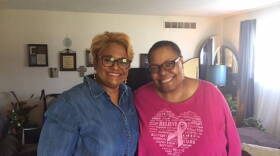 LaCheryl Hampton and Kelly Feyock at Hampton's home in Indianapolis.