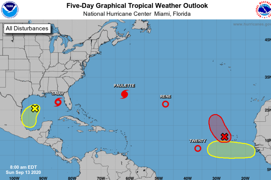 Hurricane Paulette is approaching Bermuda and expected to begin dumping rain on the territory late Sunday. Tropical Storm Sally is also threatening the Gulf Coast.