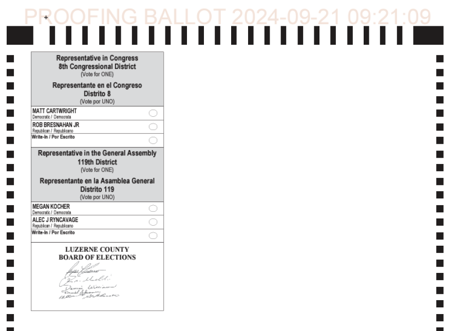 Representative Ryncavage Luzerne County says it will re-issue 6,700 mail-in ballots after ...