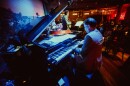 Barry Brake sits at the piano, for "A Tribute to Dave Brubeck."
