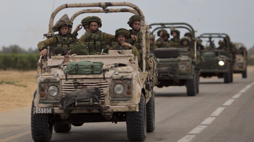 Israeli military vehicles in operation