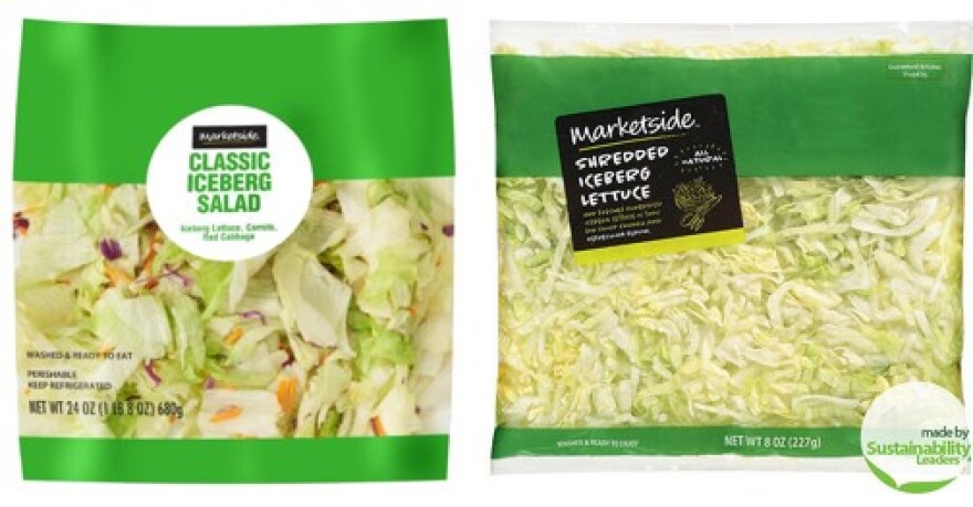 Taylor Farms de Mexico of Guanajuato, Mexico is voluntarily removing all iceberg lettuce sourced from central Mexico from the U.S. market, because it has the potential to be contaminated with Cyclospora. Among the items being recalled are Walmart brand packaged Marketside shredded iceberg lettuce in 8 and 16 ounce bags and iceberg salad in 12 and 24 ounce bags.