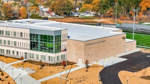 Cuyahoga Falls City School District's new grades six through 12 campus. The district announced in late February 2026 that it would be ending open enrollment.