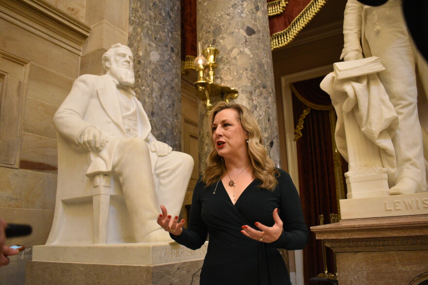 Representative Kendra Horn (D-OK) discusses the release of an amicus brief on behalf of military sexual assault victims on Tuesday, January 14th. The Supreme Court will hear this case in April 2020.