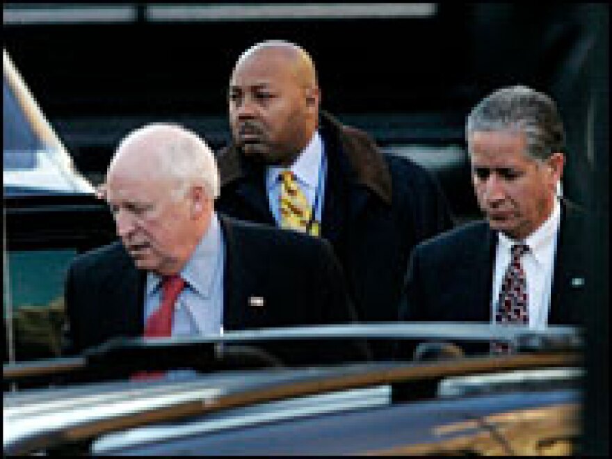 Vice President Dick Cheney arrives at the White House, Feb. 16.