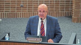 South Bend Community Schools Superintendent Mansour Eid briefs the board on Monday, Jan. 12, 2026 on his efforts to persuade Sen. Linda Rogers not to push forward with her bill to replace them with one appointed by the Indiana Secretary of Education.