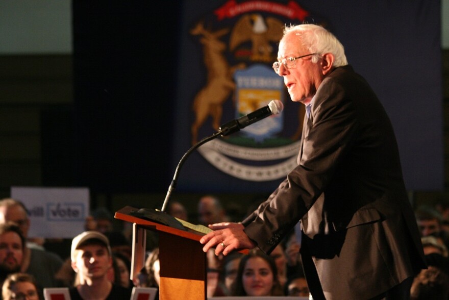 Bernie Sanders speaks in Grand Rapids in October 2016.