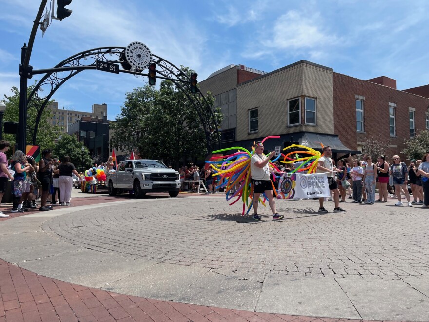 The River City Pride Parade makes its way down Main St. in Downtown Evansville, June 6, 2026
