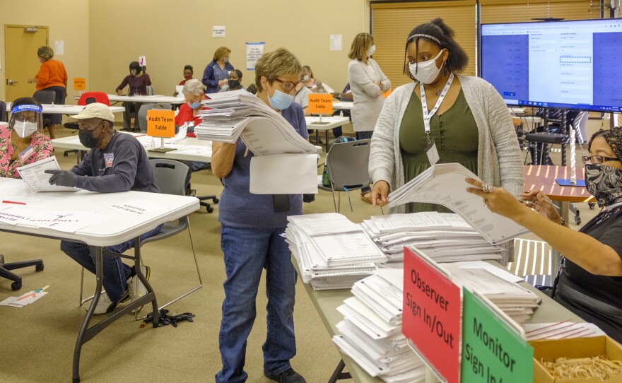 In Macon, Ga., this is part of the recount of about 5 million votes cast statewide that must end by midnight on Wednesday, November 18.