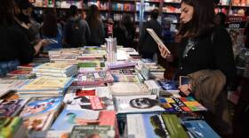 A woman reads a book in Buenos Aires. (Luis Robayo/AFP via Getty Images)