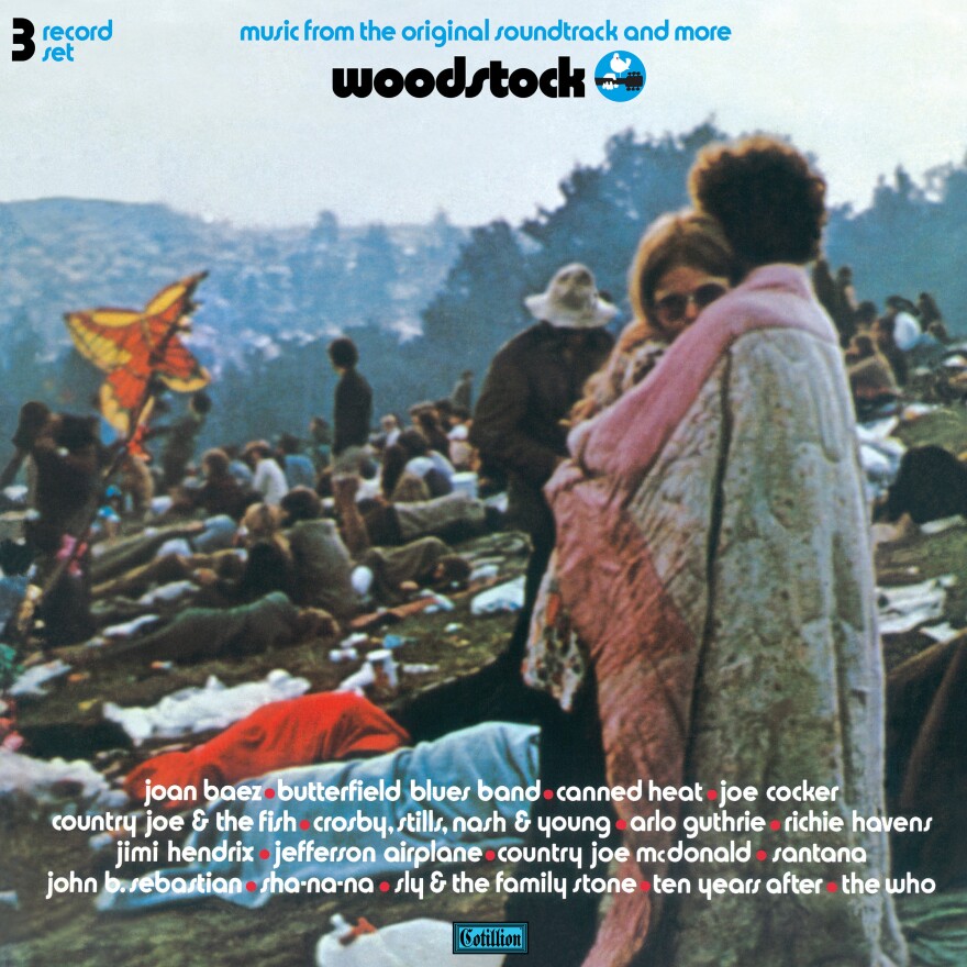 The album cover to the original soundtrack of <em>Woodstock</em>.