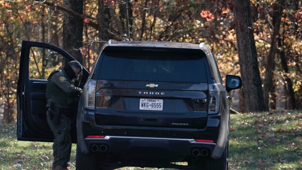 A masked Border Patrol agent in Charlotte.