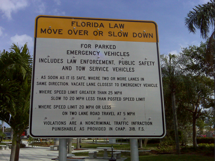 Florida Drivers Must Now 'Move Over' For More Kinds Of Vehicles | WFSU News