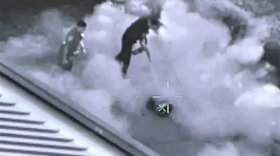 Video from a helicopter shows Osceola County deputies using an extiguisher to put the fire on a dirt bike rider at a Wawa in Orange County last year.