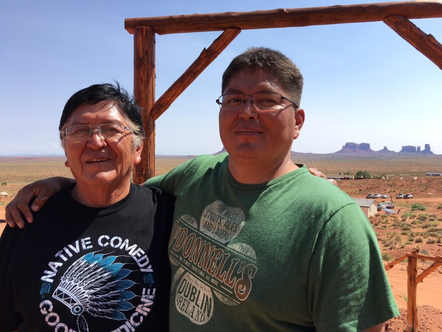 Tommy Rock's uncle, Gary Holiday (left), says he was treated like an outcast after he left the reservation to get his bachelor's and master's degrees in Salt Lake City.