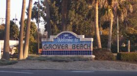 Sign welcoming visitors to the city of Grover Beach, in San Luis Obispo County, California.