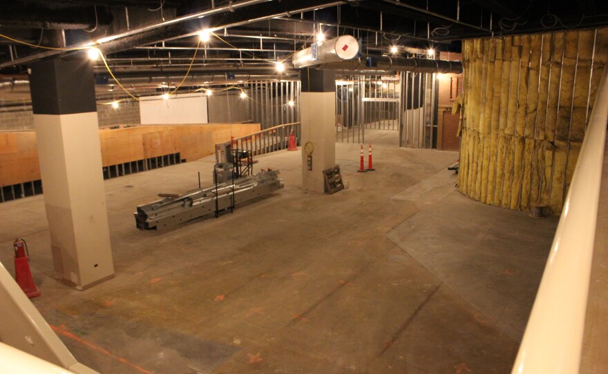 Nearly every space inside the museum has been transformed. This space (from May 2017), which once housed the flatboat display adjacent to the Public Landing, now permanently houses the Duke Energy Holiday Trains.