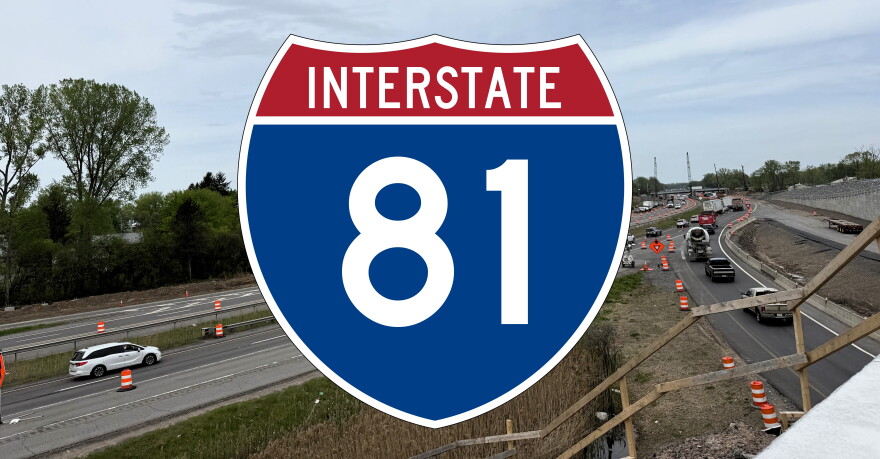 Graphic to indicate construction on Interstate 81 in Syracuse.