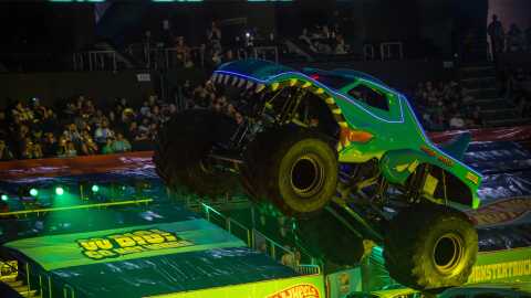 Frank Krmel is the driver of the monster truck Mega Wrex, which is just one of the performers you may see at Hot Wheels Monster Trucks Live Glow-N-Fire at the BMO Center in Rockford Friday, Mar. 6-Sunday, Mar. 8.