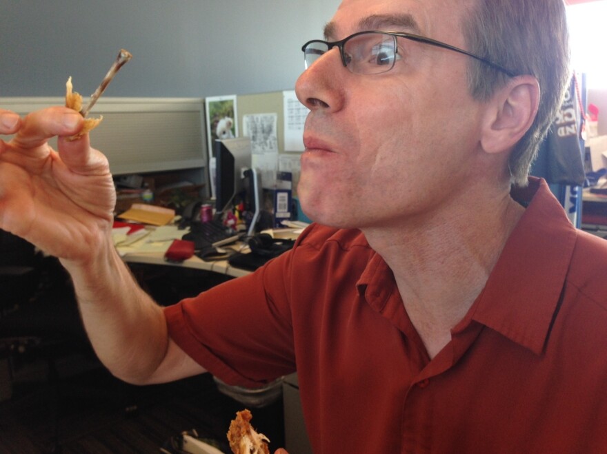 We told Robert whoever could pull the bone from the Mighty Wing got to be King of England.