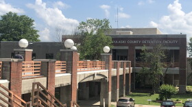 The entrance to the Pulaski County Regional Detention Facility in Little Rock is seen in this file photo from May 23, 2023.