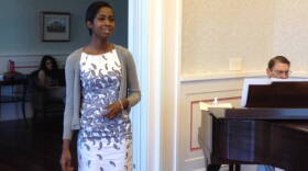 Kathleen Muloma rehearses one of the two songs she prepared for the Great American Songbook Academy in Carmel.