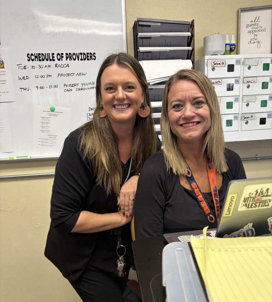 Christie Adamson, left, and Cloey Miller are the only full-time employees of The Third Place, which doesn't receive any state or federal funding.