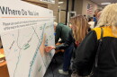 Newport Twp. residents were asked to locate where they live on the first of many display boards at the Newport Twp. Data Center Open House at the Greater Nanticoke Area High School.