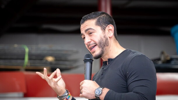 Abdul El-Sayed campaigns in Michigan's Upper Peninsula.