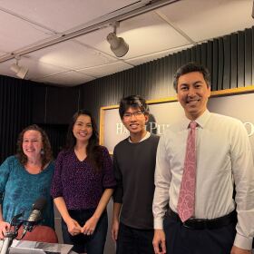 From left to right: Sarah Milianta-Laffin, Yunji De Nies, Anson Li and Rep. Scot Matayoshi.
