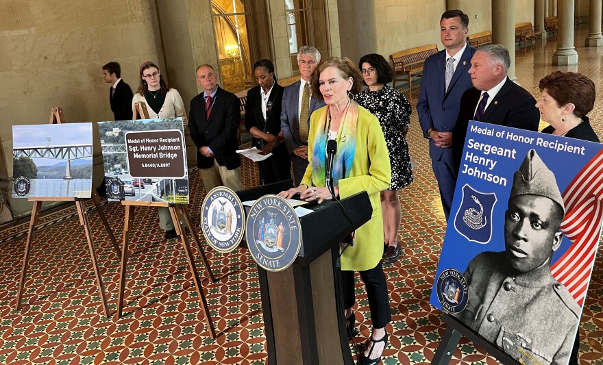 Democratic 46th district NY Senator Pat Fahy, Assembly colleagues Gabriella Romero of the 109th and John McDonald of the 108th, along with Republican Senator Jake Ashby of the 43rd district, have introduced legislation that would rename the Patroon Island Bridge after Sgt. Henry Johnson.