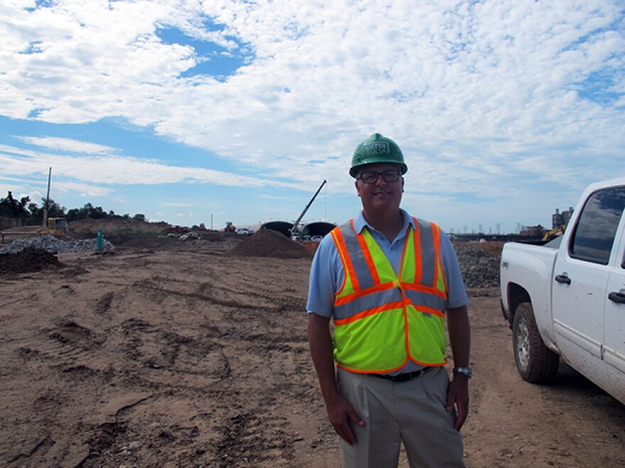 A Gathering Place for Tulsa's executive director, Jeff Stava, at the park's construction sight in Tulsa, Okla.